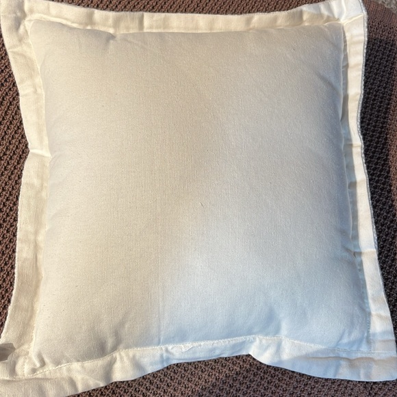 White Holiday Pillow with Green Tree Design - Picture 2 of 4